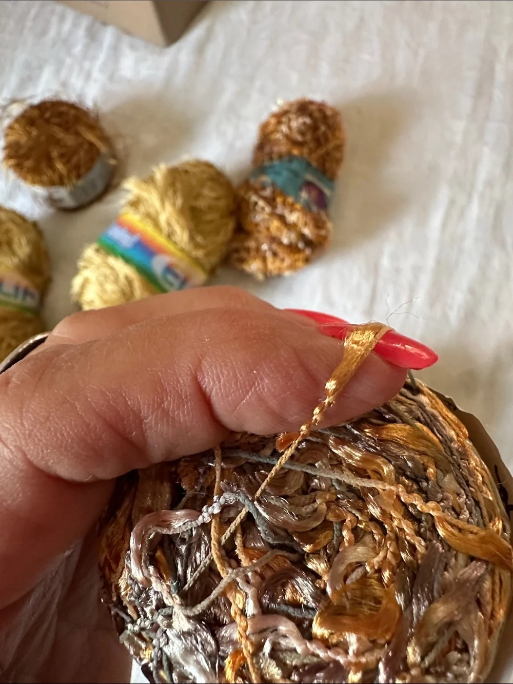 Yarn Bundle Gold Decorative Eyelash Party Yarn Multipack